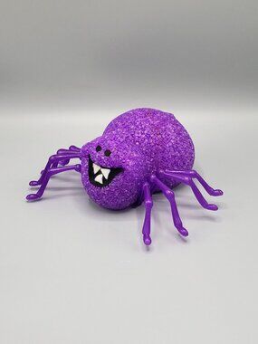 Seasons Melted Plastic Popcorn Light Up Spider Purple Halloween 3.5" Lantern Bug